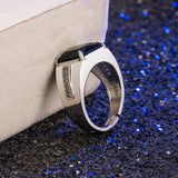 925 Silver Emerald Open Finger Ring for Wedding