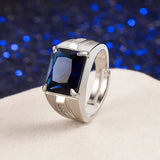 925 Silver Emerald Open Finger Ring for Wedding