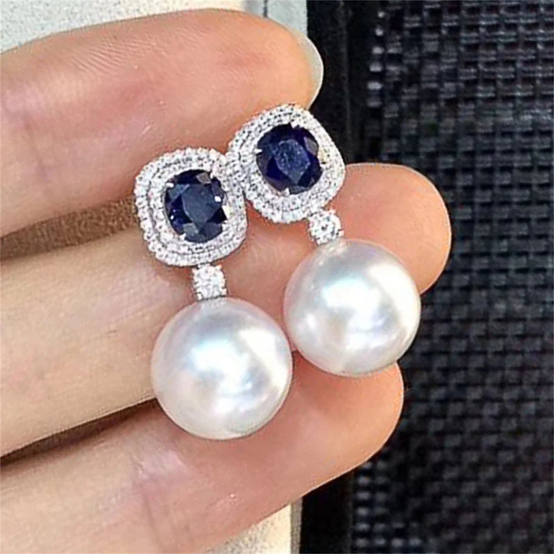 CZ Pearl Earrings for Women Wedding Party Dangle Jewelry