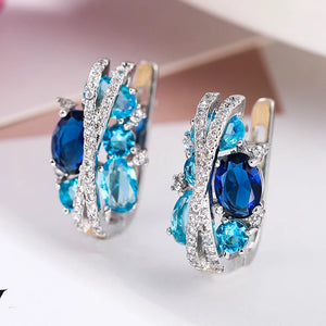CZ Stone Clip Earrings Classic Drop Style Jewelry