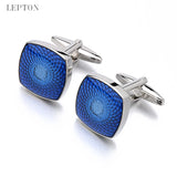 Enamel Cufflinks For Mens Lepton Hot 3Pairs/Lot Stainless Steel Square