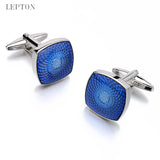 Enamel Cufflinks For Mens Lepton Hot 3Pairs/Lot Stainless Steel Square