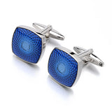 Enamel Cufflinks For Mens Lepton Hot 3Pairs/Lot Stainless Steel Square