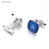 Enamel Cufflinks For Mens Lepton Hot 3Pairs/Lot Stainless Steel Square