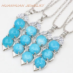 Jades Stone Pendant Peanut Shape Necklace Stainless Steel Chain Women