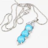 Jades Stone Pendant Peanut Shape Necklace Stainless Steel Chain Women