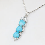 Jades Stone Pendant Peanut Shape Necklace Stainless Steel Chain Women