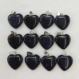 50Pcs/lot Assorted Stone Heart Pendant Charms for Jewelry Making