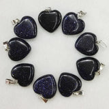 50Pcs/lot Assorted Stone Heart Pendant Charms for Jewelry Making