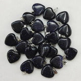 50Pcs/lot Assorted Stone Heart Pendant Charms for Jewelry Making