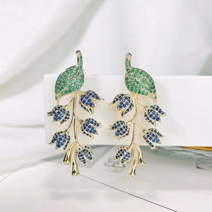 Blueberry Fruit Drop Earring for Women Long Dangle Party Jewelri