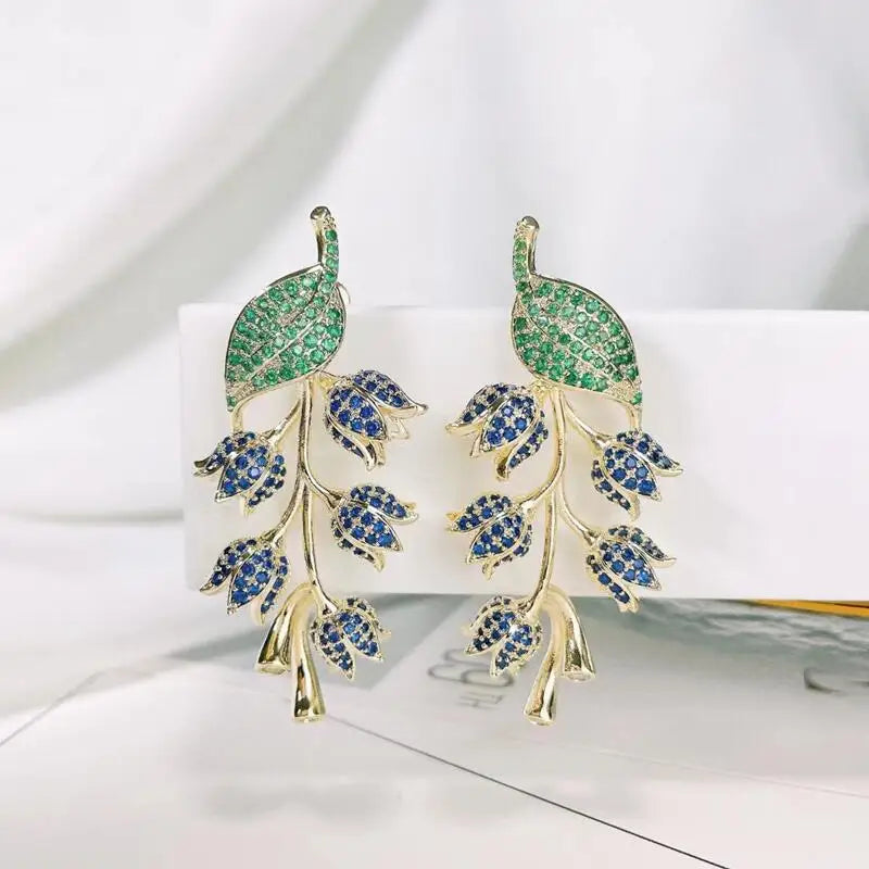 Blueberry Fruit Drop Earring for Women Long Dangle Party Jewelri