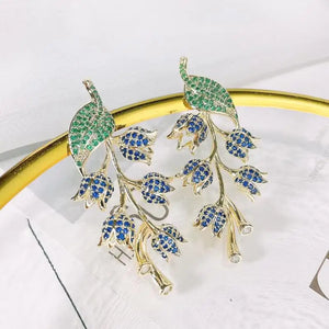 Blueberry Fruit Drop Earring for Women Long Dangle Party Jewelri