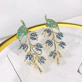 Blueberry Fruit Drop Earring for Women Long Dangle Party Jewelri