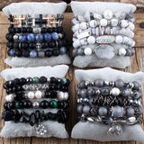 Bohemia Beaded Jewelry 5pc Bracelets Set For Women Gift