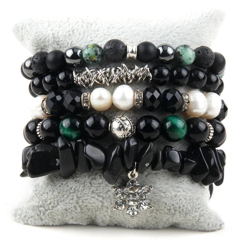 Bohemia Beaded Jewelry 5pc Bracelets Set For Women Gift