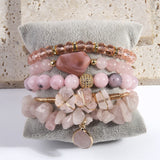 Bohemia Jewelry Natural Stone Crystal Glass Bracelet Chip Stone Bangle