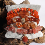 Bohemia Jewelry Natural Stone Crystal Glass Bracelet Chip Stone Bangle