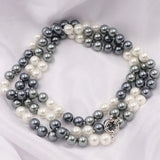 Boho Style Long Necklace Women Simulated Pearl Jewelry 36in