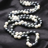 Boho Style Long Necklace Women Simulated Pearl Jewelry 36in