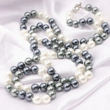 Boho Style Long Necklace Women Simulated Pearl Jewelry 36in