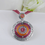 Bohemia Style Necklace Pendant Vintage Round Zinc Alloy Enamel