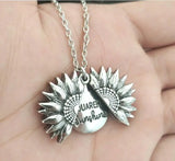Bohemia Sunflower Double-layer Pendant Necklace Open Long Chain Lettering