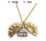 Bohemia Sunflower Double-layer Pendant Necklace Open Long Chain Lettering