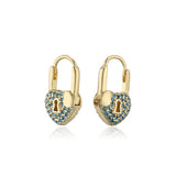 Boho Heart Lock Hoop Earrings Women Party Jewelry Brinco