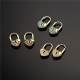 Boho Heart Lock Hoop Earrings Women Party Jewelry Brinco