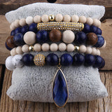 Bohemian Stone Beaded 5pc Bracelets Set For Women