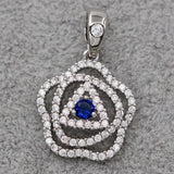 Bohemian Flower Pendant Red Zirconia Necklace Wedding Jewelry