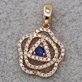 Bohemian Flower Pendant Red Zirconia Necklace Wedding Jewelry