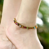 Bohemian Pearl Beads Anklet Bracelet Women's Beaded Chain Foot Jewelry