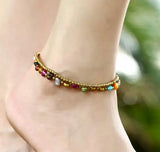 Bohemian Pearl Beads Anklet Bracelet Women's Beaded Chain Foot Jewelry