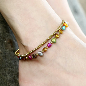 Bohemian Pearl Beads Anklet Bracelet Women's Beaded Chain Foot Jewelry