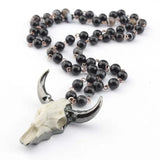 Boho Style Amazonite Stones Rosary Chain Necklace