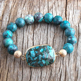 Bohemian 10mm Natural Stone Beaded Bracelet Women Jewelry Gift