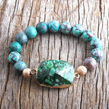 Bohemian 10mm Natural Stone Beaded Bracelet Women Jewelry Gift
