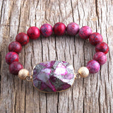 Bohemian 10mm Natural Stone Beaded Bracelet Women Jewelry Gift