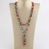 6mm Bohemian Crystal Tassel Necklace for Women