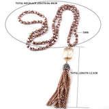 Bohemian Glass Tassel Necklace for Women