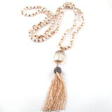 Bohemian Glass Tassel Necklace for Women
