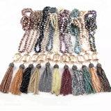 Bohemian Glass Tassel Necklace for Women