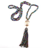Bohemian Glass Tassel Necklace for Women