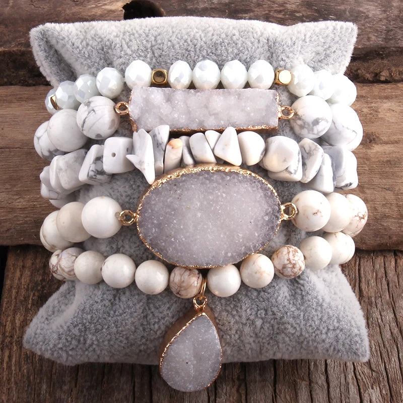 Bohemian Beaded Stone Bracelet Set for Women Gift