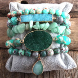Bohemian Beaded Stone Bracelet Set for Women Gift