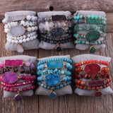 Bohemian Beaded Stone Bracelet Set for Women Gift