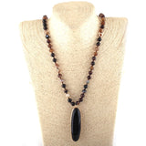 Agate Stone Pendant Necklace Ethnic Boho Jewelry