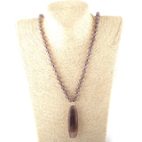 Agate Stone Pendant Necklace Ethnic Boho Jewelry